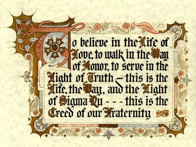 The Creed of Sigma Nu Fraternity The Creed of Sigma Nu Fraternity