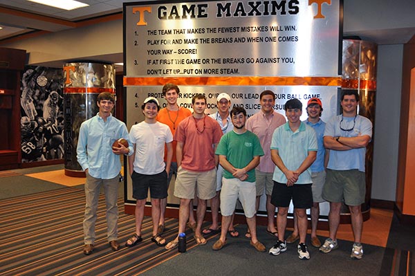 Sigma Nu UTK tours the locker rooms and luxury boxes at Neyland Stadium 2011-02
